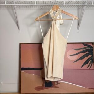 Elegant Cream Halter Top